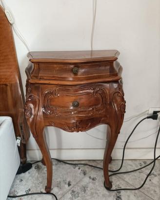Comodino stile Barocchetto in legno. Anni '50/'60