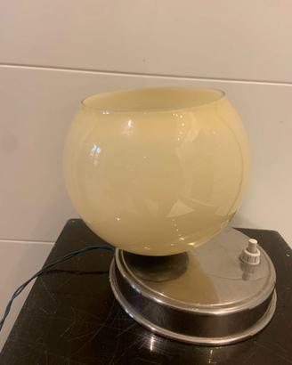 Lampada da tavolo metallo cromato e sfera anni 50