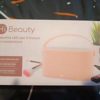 specchio led per il trucco con contenitore