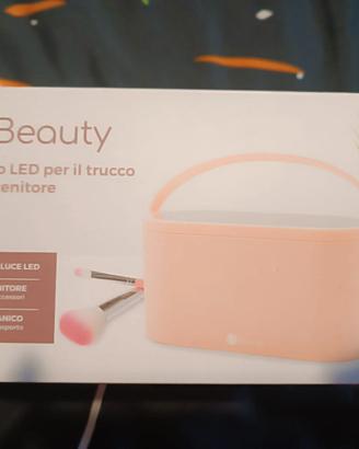 specchio led per il trucco con contenitore