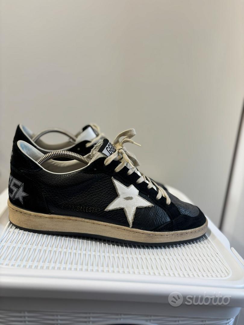 靴 Golden  BALLSTAR 44 Black GOLDEN GOOSE SNEAKERS BALLSTAR IN CAMOSCIO E GLITTER COLORE NERO