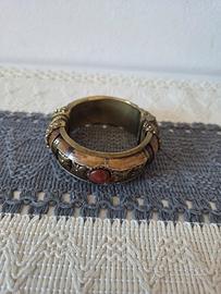 Bracciale vintage etnico metallo e inserti