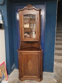 Vetrina angolare in legno 