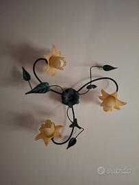 Lampadario in ferro battuto