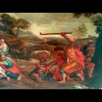 Quadro Dipinto Olio Tela Reintelato Del 700 Mosè 