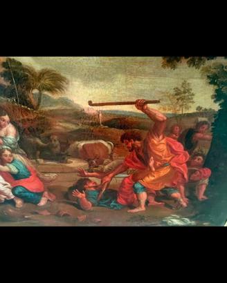 Quadro Dipinto Olio Tela Reintelato Del 700 Mosè 