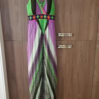 abito lungo stile impero, applicazioni di perline