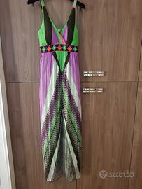 abito lungo stile impero, applicazioni di perline