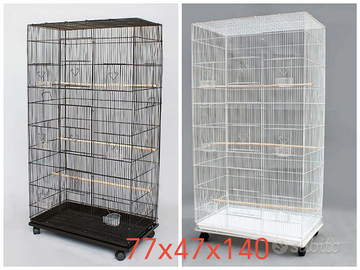 Gabbia/Voliera 77x47x140 bianca o nera