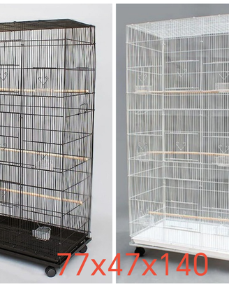 Gabbia/Voliera 77x47x140 bianca o nera