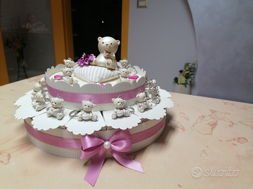 Torta Bomboniera Orsetta Nascita Battesimo