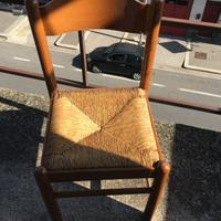 sedie n.4 in legno e paglia