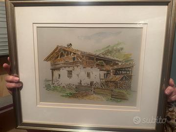 Acquerello Casale alpino