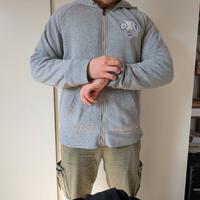 Felpa con cappuccio grigia con zip Totto XL