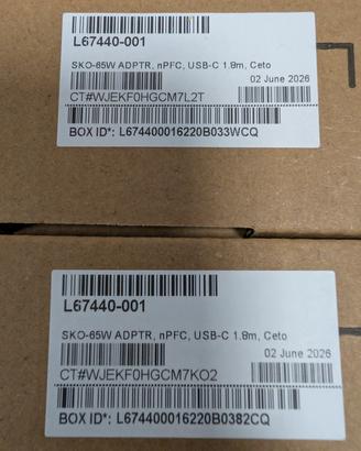 6x Alimentatori Originali HP 65W USB-C nuovi