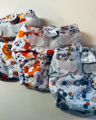 Kit di 5 pannolini lavabili usati pochissimo