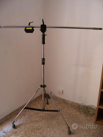 Manfrotto stativo stand in acciaio con rotelle e g