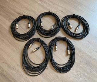 Lotto 5 cavi XLR canon audio 10 metri neutrick