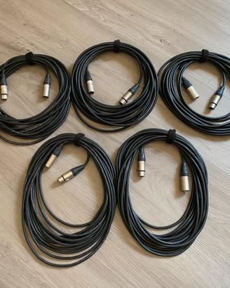 Lotto 5 cavi XLR canon audio 10 metri neutrick