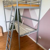Letto a soppalco IKEA SVÄRTA grigio + piano sotto