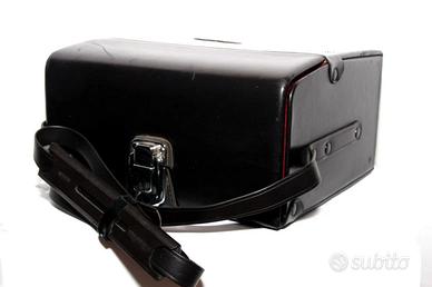 MINOLTA BORSA FOTO Bauletto Vintage in Pelle Nera