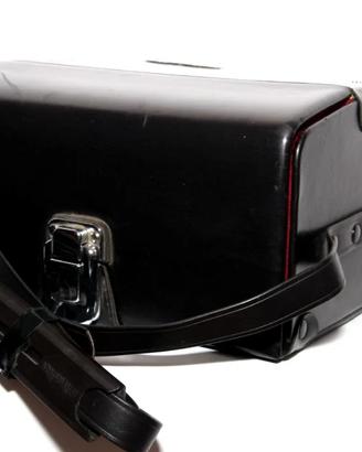 MINOLTA BORSA FOTO Bauletto Vintage in Pelle Nera