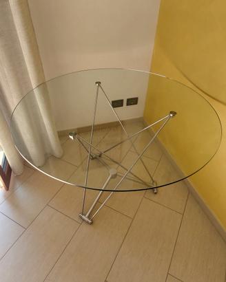 tavolo tondo in vetro