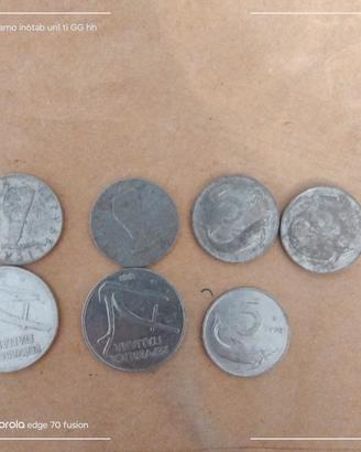 7 monete in lire da 5/:10 lire 1951/53