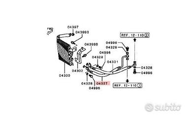 Tubo olio motore radiatore mitsubishi evo 5 6