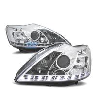 FARI FORD FOCUS 08-10 LUCE DIURNA FONDO CROMATO