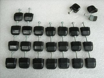 25 manopole (pomelli) pelle nera per ante armadio