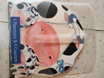 set completo di 4 segna posto e 4 sottobicchieri