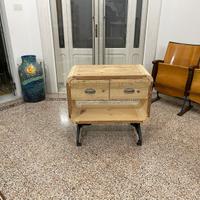 porta tv bordi arrotondati in legno vecchio 2 cass