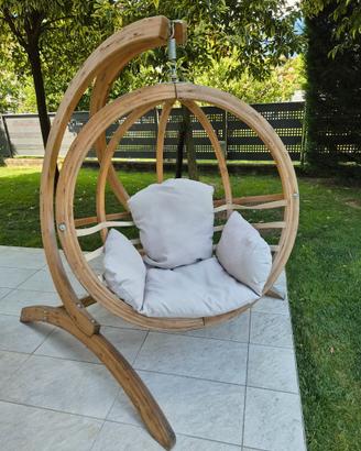 Poltrona sospesa in legno da giardino