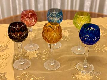 SPLENDIDI CALICI VINTAGE IN CRISTALLO UNGHERESE