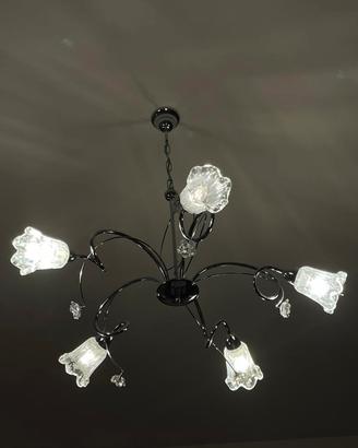 Lampadario con fiori + 2 Abat jour