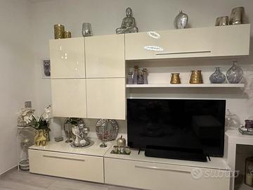 Parette soggiorno bianco lucido