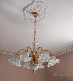 Lampadario bagno oro 