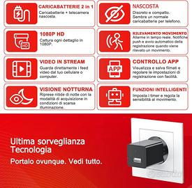 Mini Telecamera Spia WiFi - Microcamera Nascosta 1080P Con Rilevazione Di Movimento E App - Foto 9