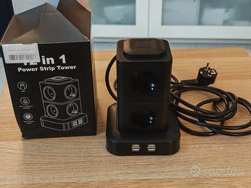 multipla 8 shuko 4 USB con pulsanti