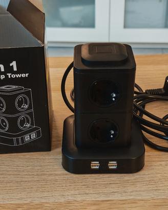 multipla 8 shuko 4 USB con pulsanti