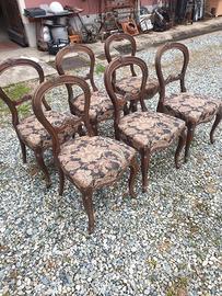 Sedie (6) luigi filippo in mogano.