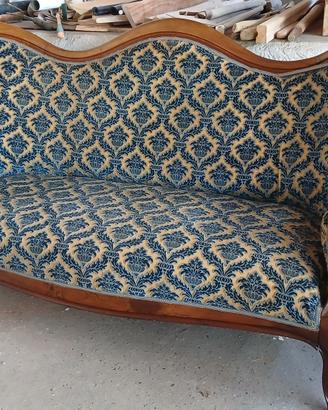 Divano in legno in stile Luigi Filippo vintage