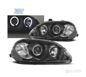 FARI PER HONDA CIVIC 99-01 ANGEL EYES SFONDO NERO
