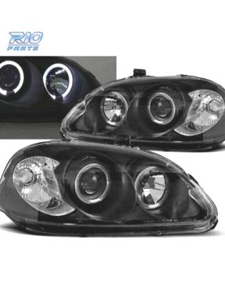 FARI PER HONDA CIVIC 99-01 ANGEL EYES SFONDO NERO