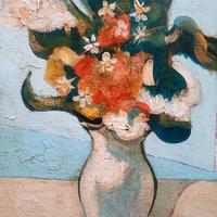 Dipinto vaso con fiori