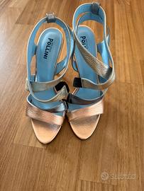 Sandalo multicolore tacco spillo