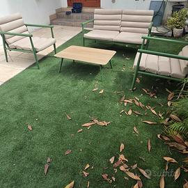 set da giardino, divano, poltrone e tavolino