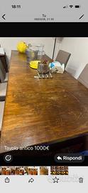 Tavolo il legno massello