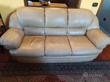 divano e poltrona in pelle 